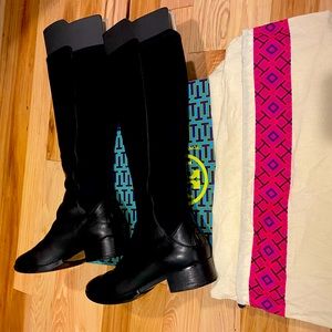 Tory Burch Caitlin Stretch Riding Boot - black sz 7